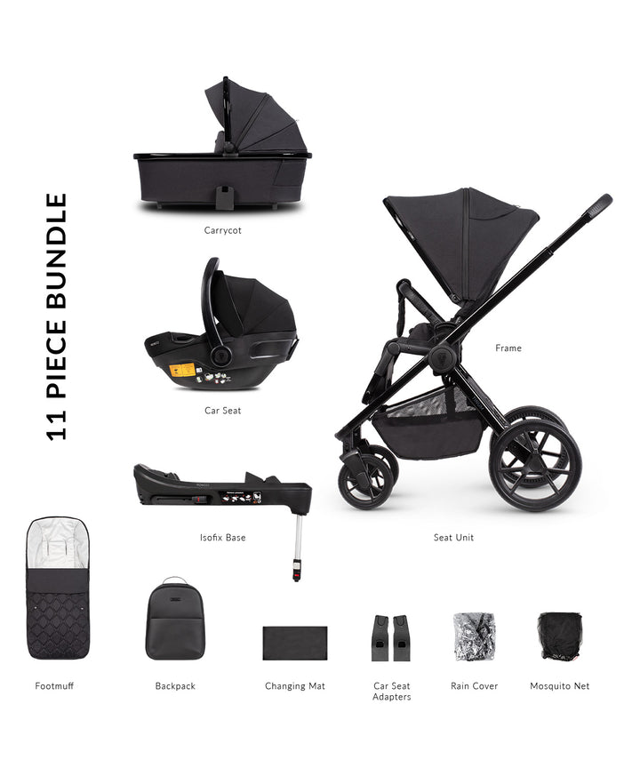 Venicci Tinum Edge Special Edition Complete Travel System + Isofix Base - Raven