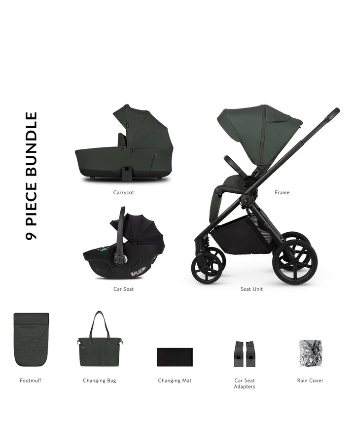 Venicci Claro 3in1 Travel System Bundle Inc Tiago Car Seat - Forest