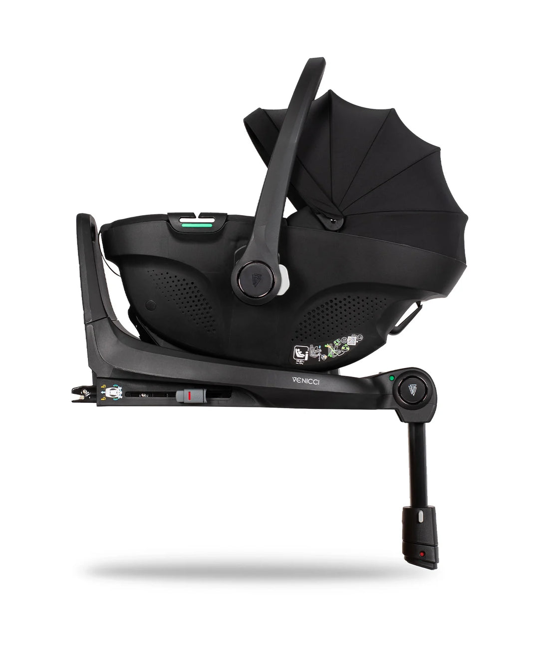 Venicci Claro 3-in-1 Pushchair with Tiago 360 Car Seat and Base Bundle - Noir