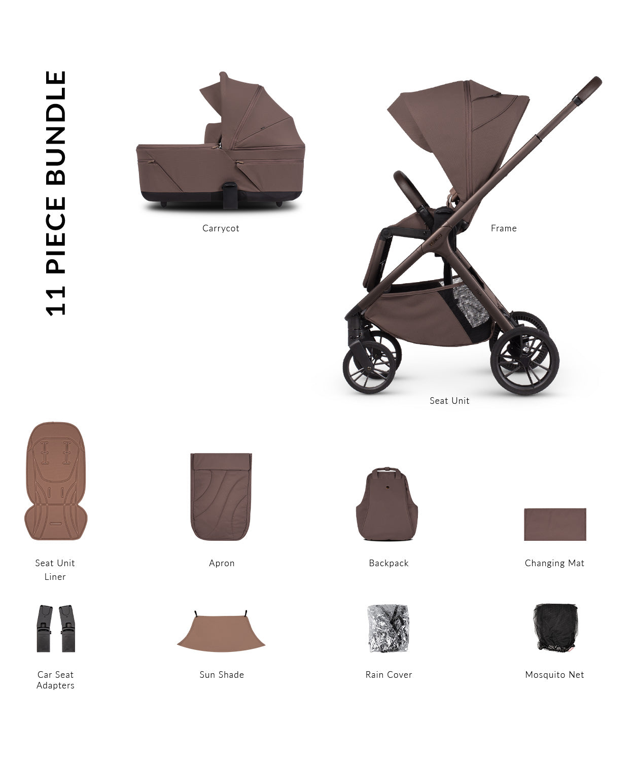 Venicci Tila 11 Piece Travel System Bundle - Noche