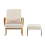 Bebe & Beyond Storyteller Nursing Chair & Stool – Off White Teddy Boucle