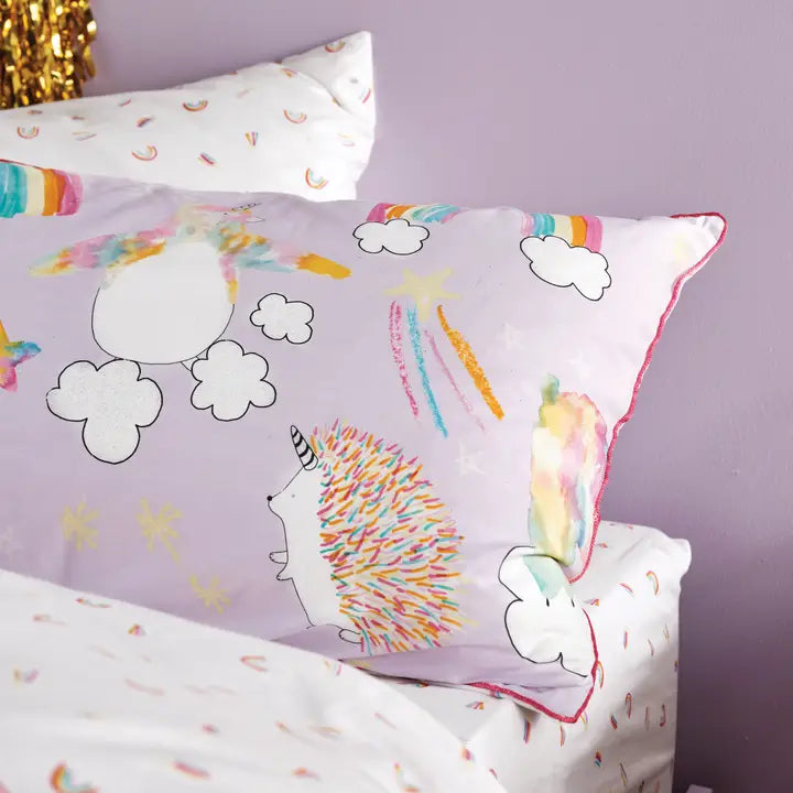 Unicorniverse Kids 100% Cotton Toddler Bed Duvet Cover Set - Lilac