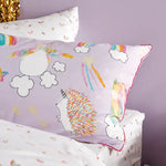 Unicorniverse Kids 100% Cotton Toddler Bed Duvet Cover Set - Lilac