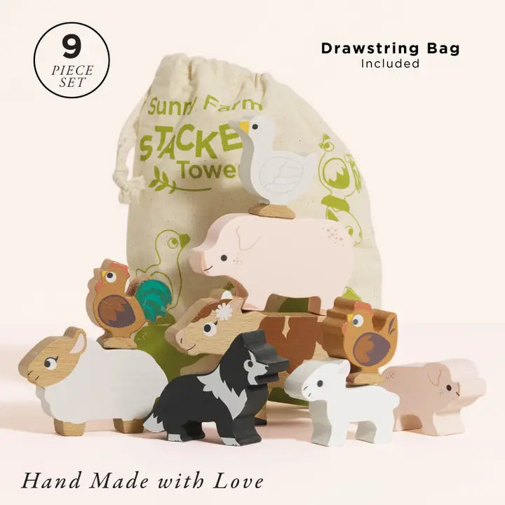 Le Toy Van Farmyard Stacking Animals & Bag