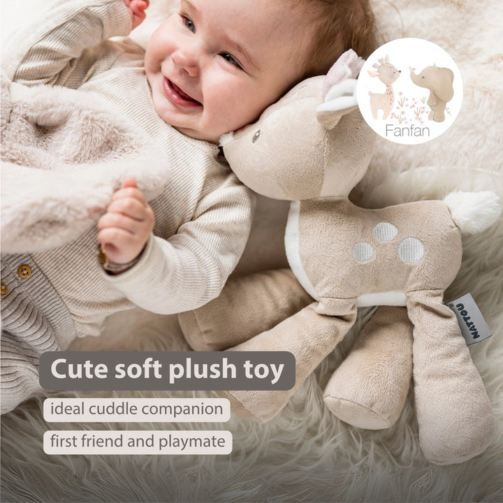 Nattou Fanfan Cuddle Deer 30cm Soft Baby Plush Toy - Beige