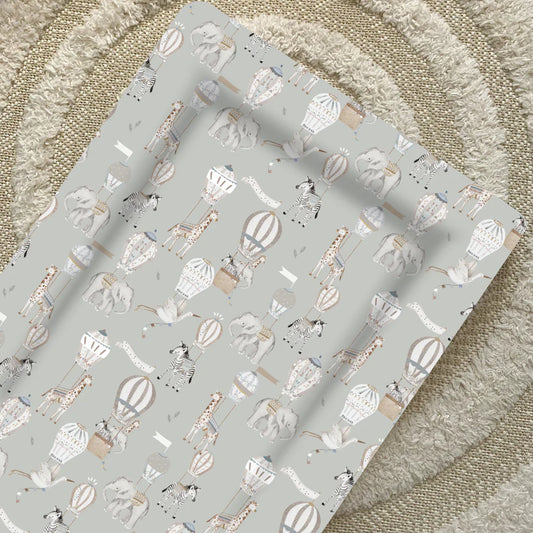 Bobbin & Bumble Standard Changing Mat - Blue Hot Air Balloons Print