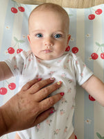Bobbin & Bumble Anti-Roll Wedge Baby Changing Mat - Cherry Stripe