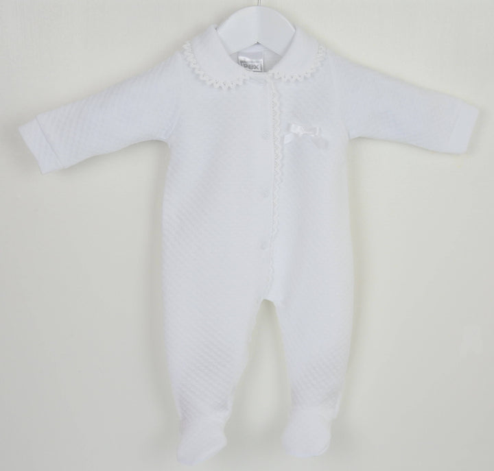 Pex Abigail Sleepsuit - White: Newborn