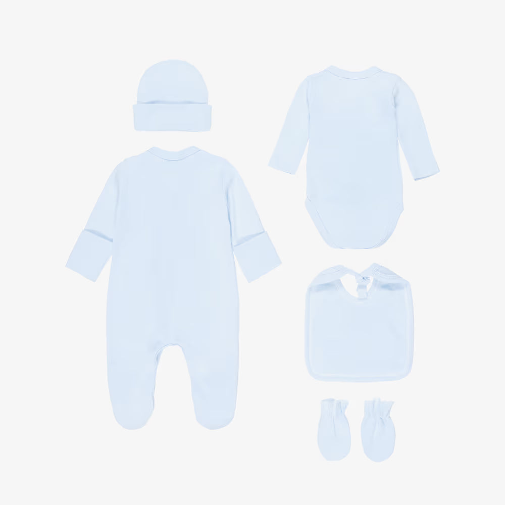 Beau Kid Boys Prince Cotton Babysuit Set - Blue
