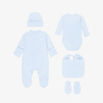 Beau Kid Boys Prince Cotton Babysuit Set - Blue