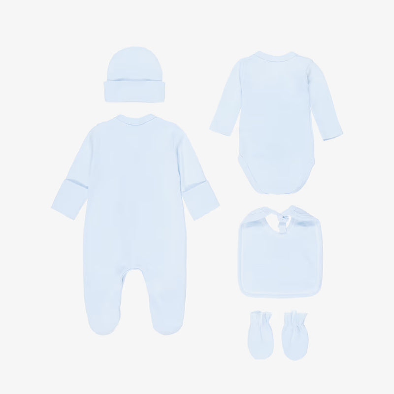 Beau Kid Boys Prince Cotton Babysuit Set - Blue