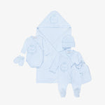 Beau Kid Boys Prince Cotton Babysuit Set - Blue