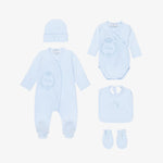 Beau Kid Boys Prince Cotton Babysuit Set - Blue