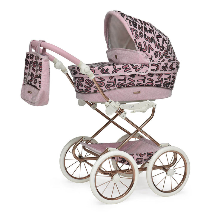 Bebecar Stylo Class Dolls Pram - Pink Letters