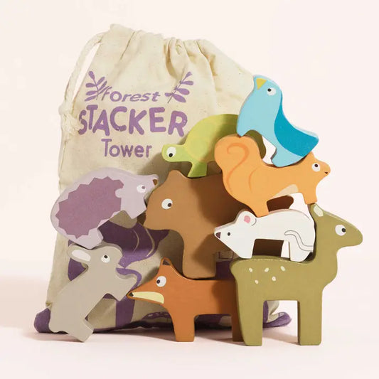 Le Toy Van Woodland Stacking Forest Animals & Bag