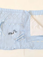 Beau Kid Rocking Horse Knitted Baby Blanket - Blue
