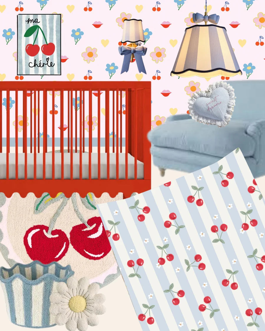 Bobbin & Bumble Standard Changing Mat - Cherry Stripe