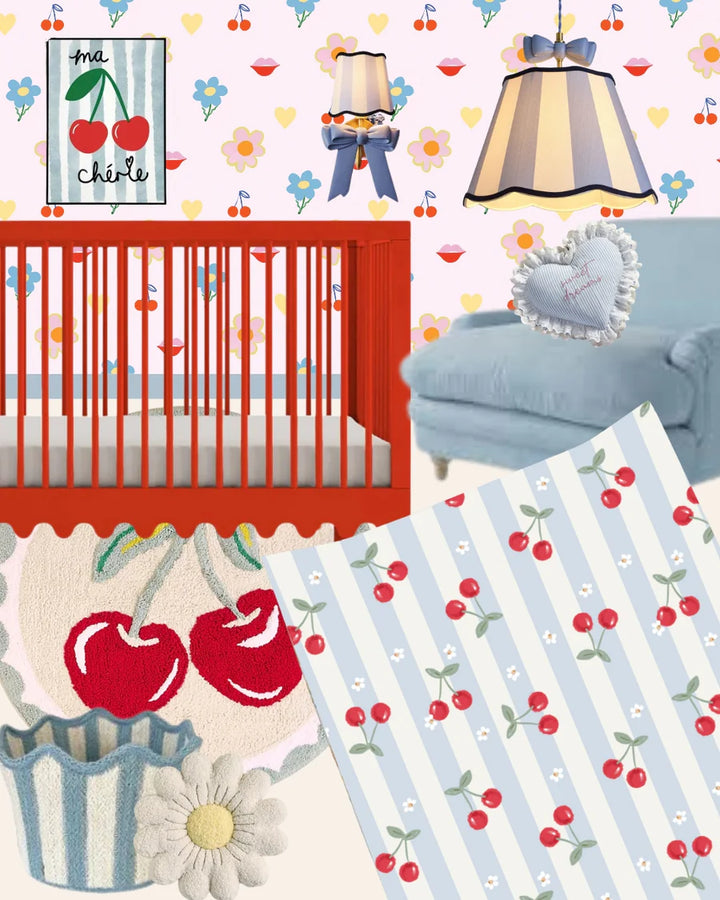 Bobbin & Bumble Standard Changing Mat - Cherry Stripe