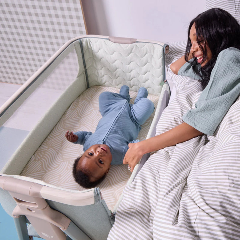 Tutti Bambini Cozee Air 2 Bedside Crib - Whitewash/Kelp