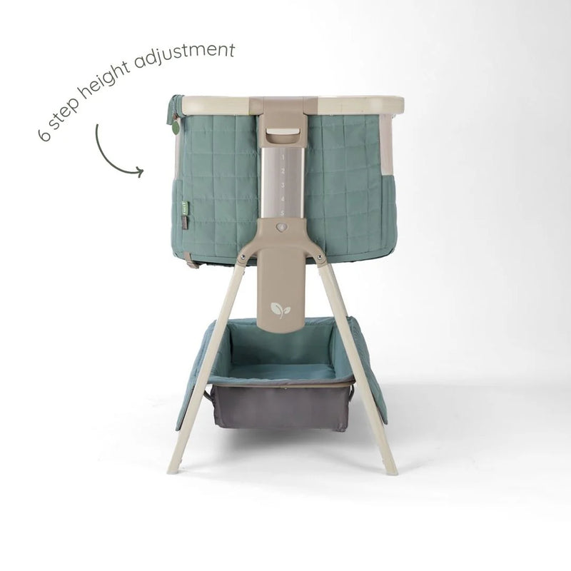 Tutti Bambini Cozee Sense Bedside Crib - Whitewash/Kelp