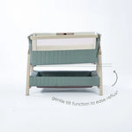 Tutti Bambini Cozee Sense Bedside Crib - Whitewash/Kelp