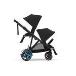 Cybex e-Gazelle S Double Pushchair Bundle Inc Gold Footmuffs - Moon Black