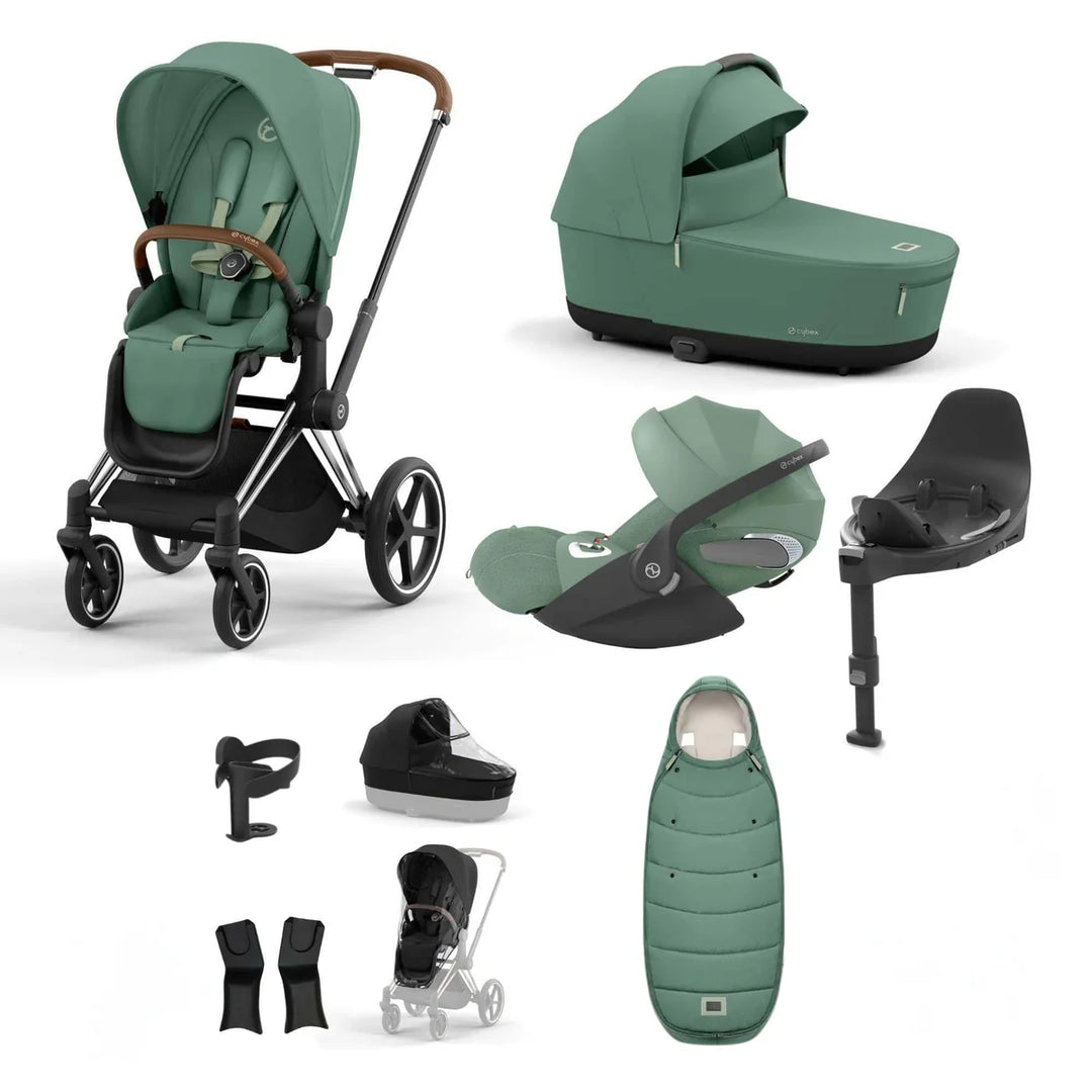 Cybex Priam Travel System Bundle Inc Plus Cloud T - Leaf Green