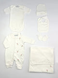 Beau Kid Rosebud Cotton Babysuit Set - Cream