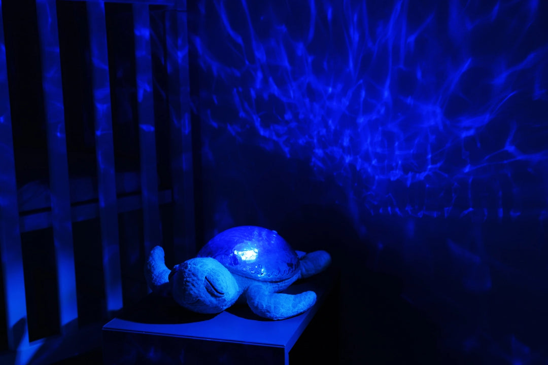 Cloud B Tranquil Turtle Rechargeable Projector Nightlight with White Noise Soothing Sounds - Aqua Blue