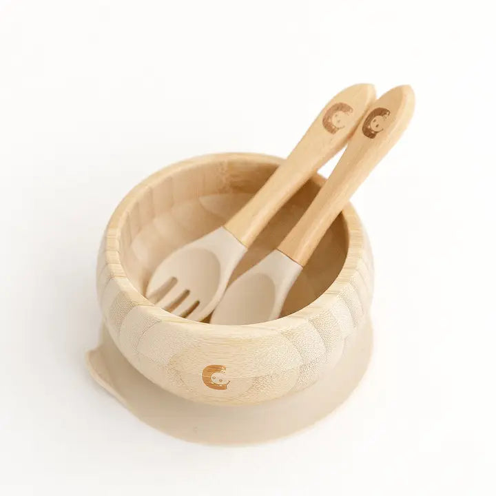 Cheeky Chompers Bamboo Weaning Set - Sand