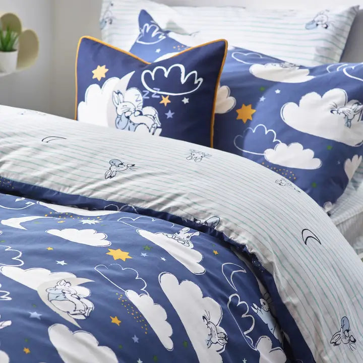 Peter Rabbit Sleepy Head Single Duvet Cover Set - Blue