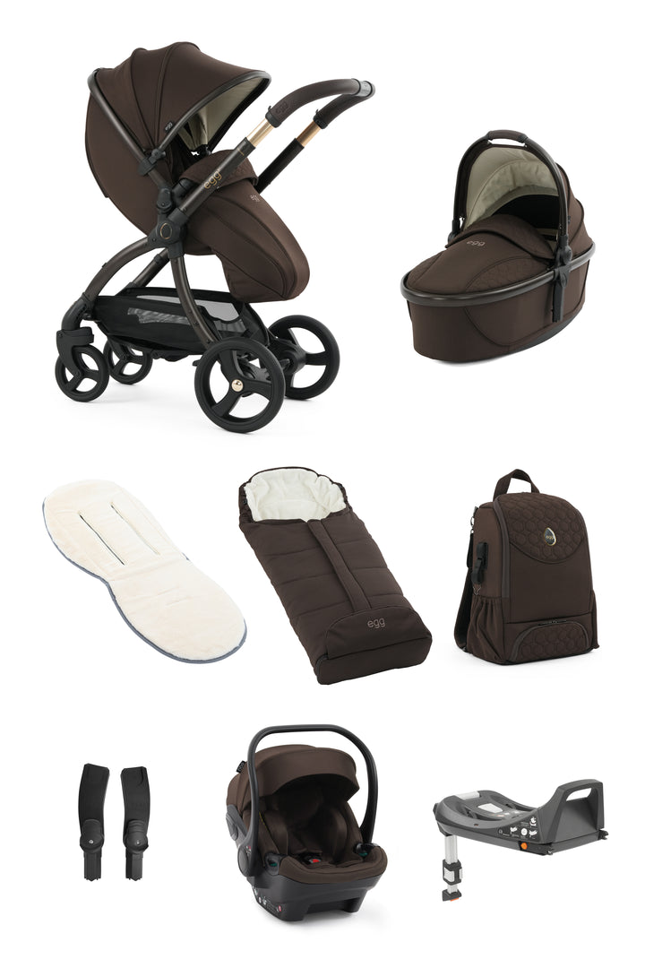 egg3 Luxury Shell Travel System Bundle - AINR Exclusive Turkish Coffee