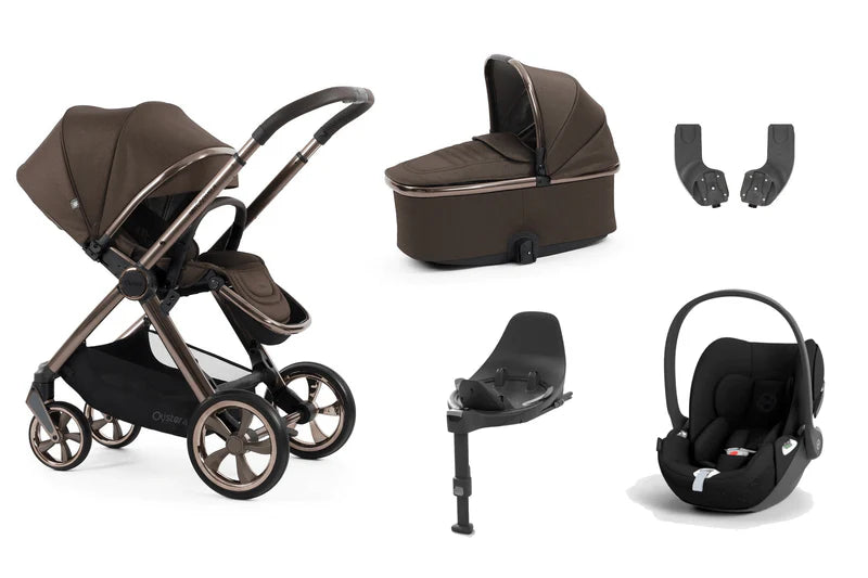 Oyster 4 Travel System Inc Cybex Cloud T Car Seat Bundle - Chocolate Velvet
