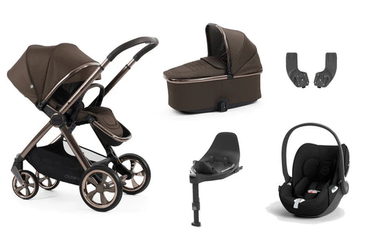 Oyster 4 Travel System Inc Cybex Cloud T Car Seat Bundle - Chocolate Velvet