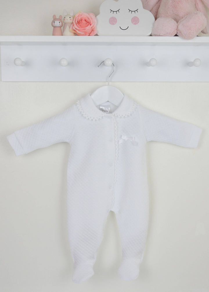 Pex Abigail Sleepsuit - White: Newborn