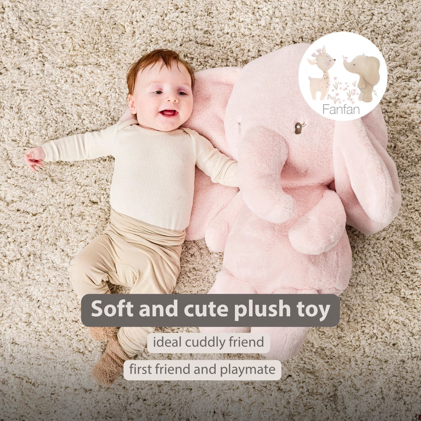 Nattou FanFan Maxi Cuddle Elephant – Pink (60cm)