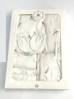 Beau Kid Rosebud Cotton Babysuit Set - Cream