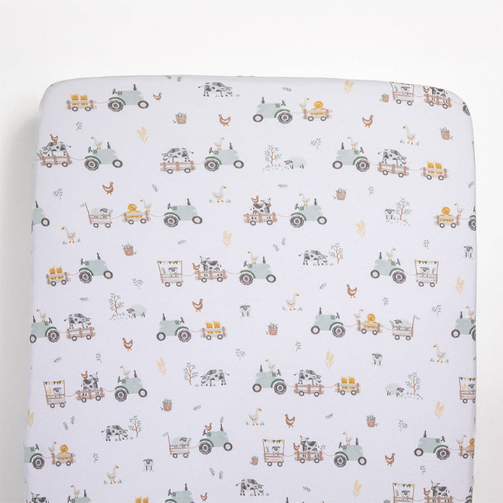 Living Textiles Cot Sheet & Pillow Case Set- Tractor Ride