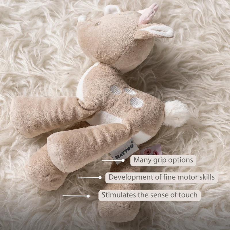 Nattou Fanfan Cuddle Deer 30cm Soft Baby Plush Toy - Beige
