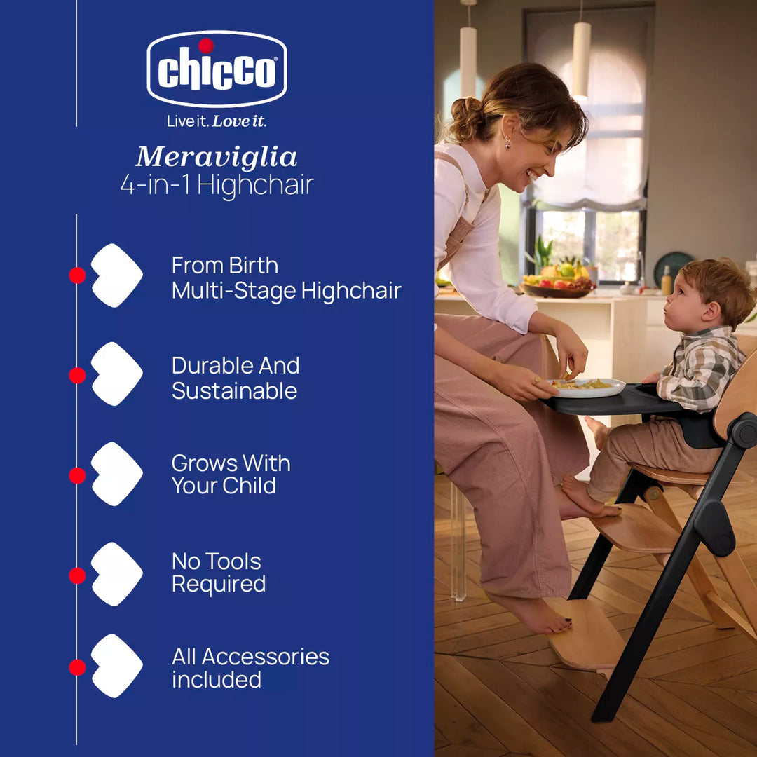 Chicco Meraviglia Highchair - Ebony
