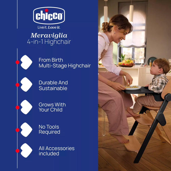 Chicco Meraviglia Highchair - Ebony
