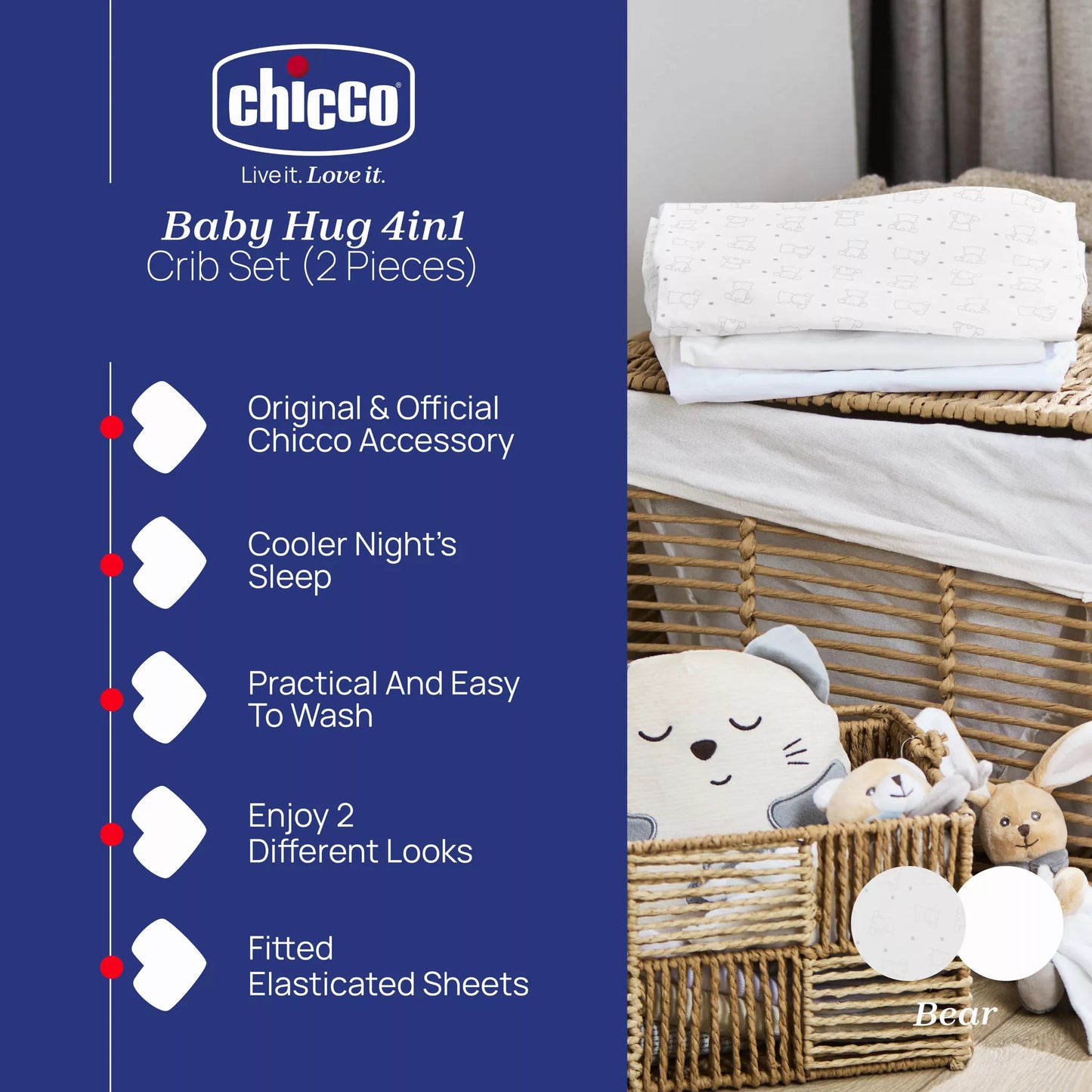 Chicco Baby Hug Crib Set (2 Pieces) - Bear