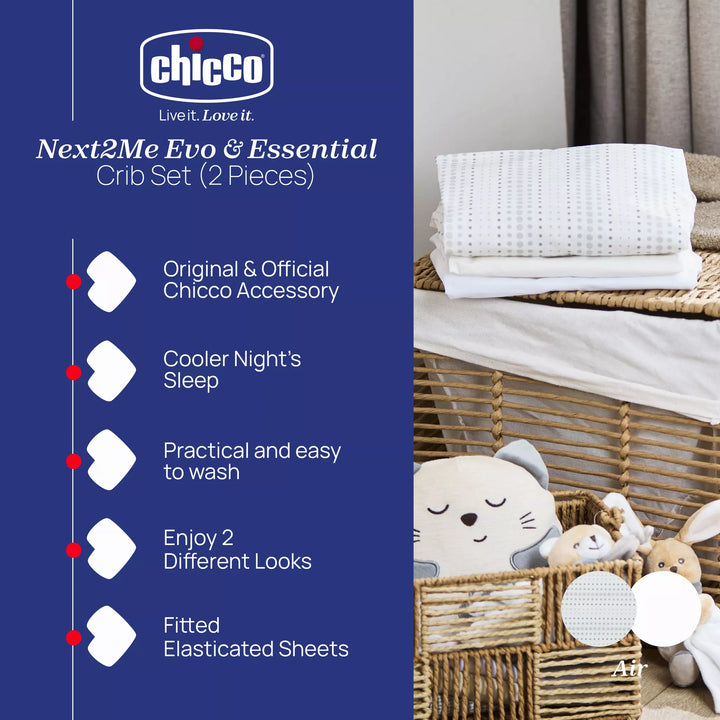 Chicco Next2Me Evo & Essential Crib Set (2 Pieces) - Air