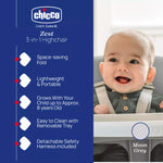 Chicco 3-in-1 Zest Folding Highchair - Moon Grey