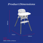 Chicco 3-in-1 Zest Folding Highchair - Moon Grey