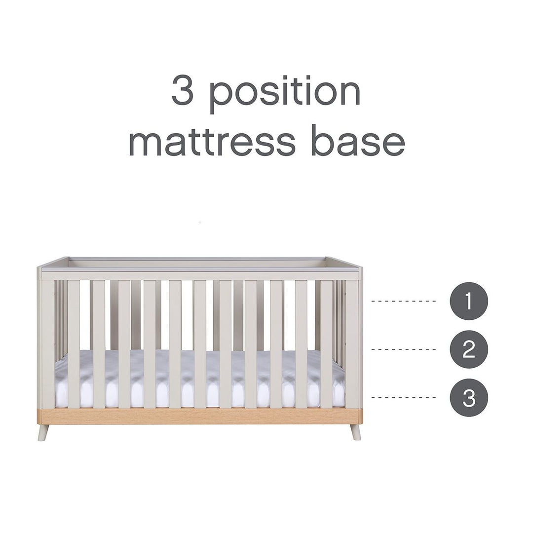 Tutti Bambini Hygge Cot Bed 2 Piece Room Set - Light Oak/White Sand