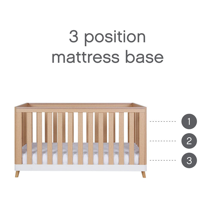 Tutti Bambini Hygge Cot Bed 2 Piece Room Set - White/Light Oak