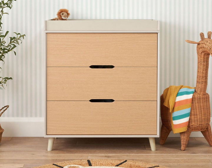 Tutti Bambini Hygge Mini Cot Bed 2 Piece Room Set - Light Oak/White Sand