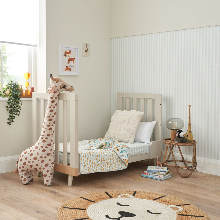Tutti Bambini Hygge Mini Cot Bed 2 Piece Room Set - Light Oak/White Sand