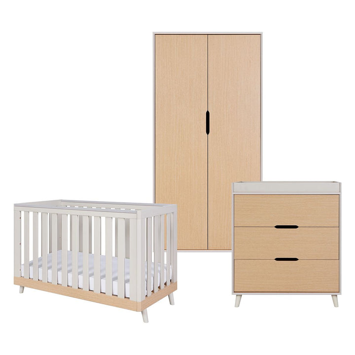 Tutti Bambini Hygge Mini 3 Piece Room Set – Light Oak/White Sand
